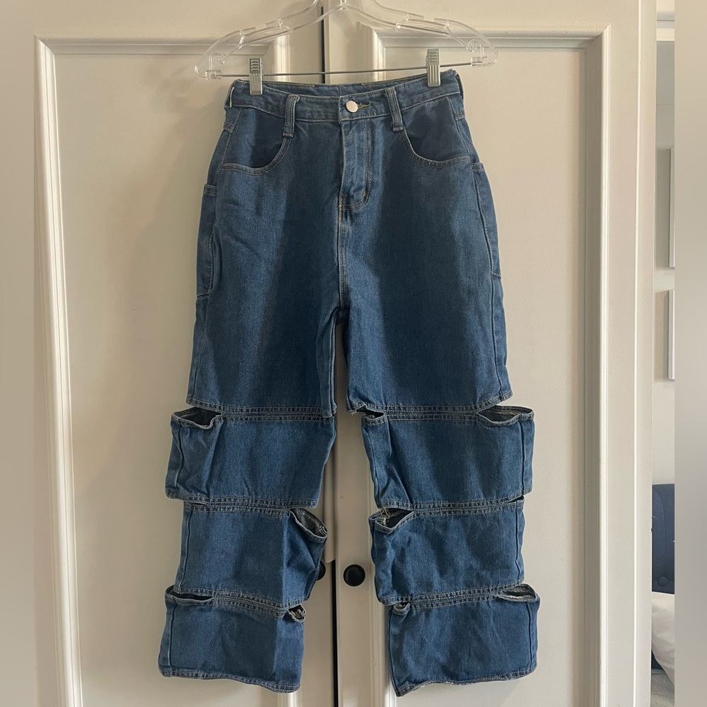 Stylish Blue Denim Cargo Pants